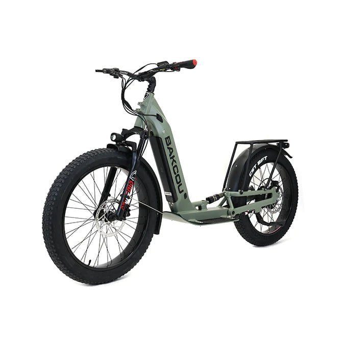 Bakcou Grizzly Electric Scooter 48V 21Ah 1000W Rear Hub Motor Full Suspension All-Terrain Fat Tires