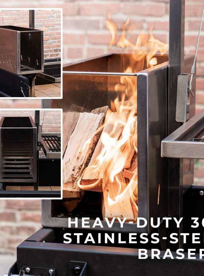 Premium Argentine/Santa Maria BBQ Grill with Wood Fire and Charcoal Grill Discounted