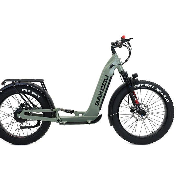Bakcou Grizzly Electric Scooter 48V 21Ah 1000W Rear Hub Motor Full Suspension All-Terrain Fat Tires