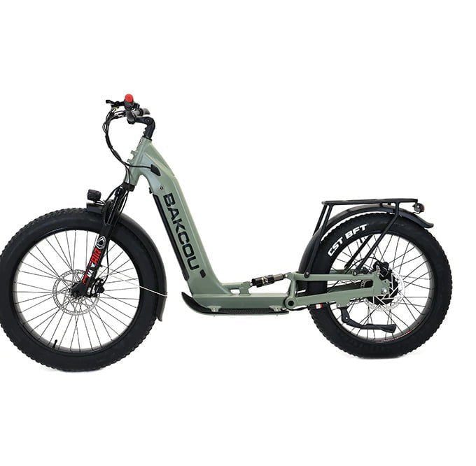 Bakcou Grizzly Electric Scooter 48V 21Ah 1000W Rear Hub Motor Full Suspension All-Terrain Fat Tires